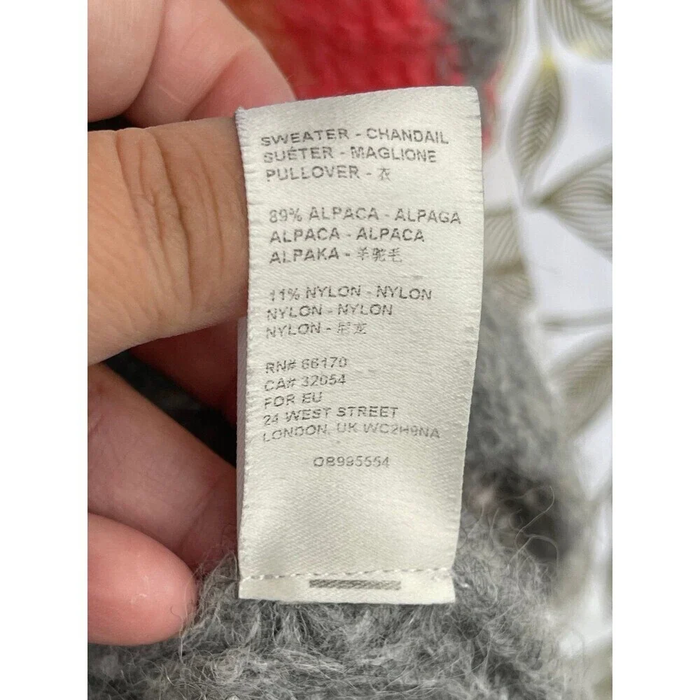 Free People Alpaca Blend Rainbow Stripe Oversized Sweater L  Soft Girl Aesthetic